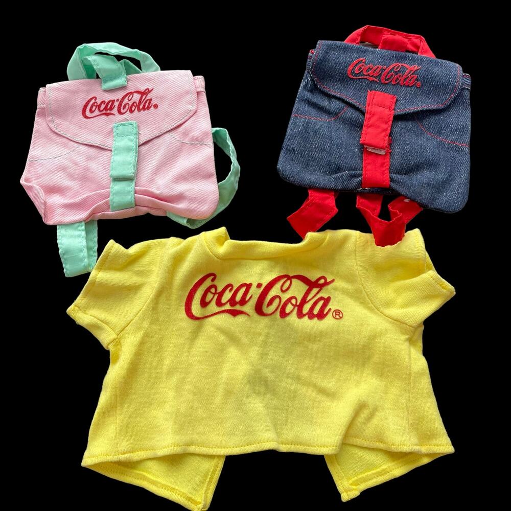Cabbage Patch Kids Coca Cola Shirt & 2 Backpacks Vintage 1980s Doll Clothing